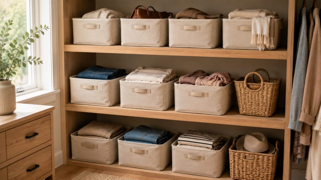 Fabric Storage Baskets for Shelves