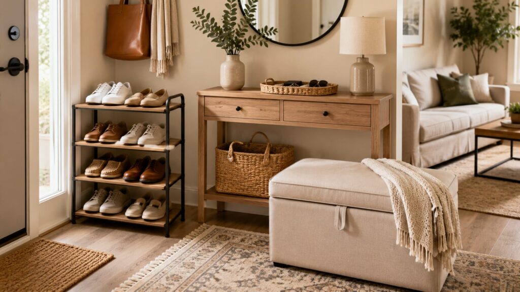 entryway shoe storage and multifunctional storage for small spaces